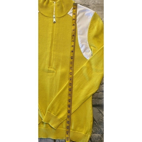 Ralph Lauren LRL Vintage Yellow White Sweater Women’s Size Large Mock Preppy EUC - Picture 5 of 11
